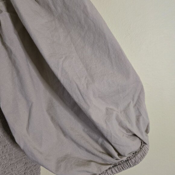 Inc International Concept Puff Sleeve Smocked Blouse Neutral Beige Size L - Picture 4 of 8